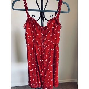 Abercrombie Red Floral Fun, Flirty, Feminine Summer Dress